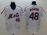 New York Mets #48 Jacob DeGrom White(Blue Strip) 2016 Flexbase Collection Alternate Stitched Jersey,baseball caps,new era cap wholesale,wholesale hats
